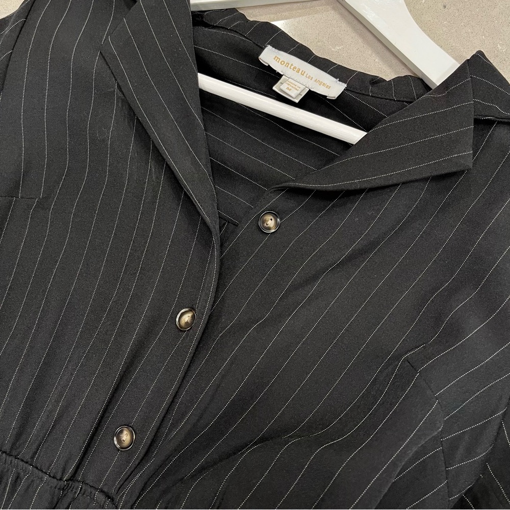 Black Striped Women's Jumpsuit - Picture 4 of 7